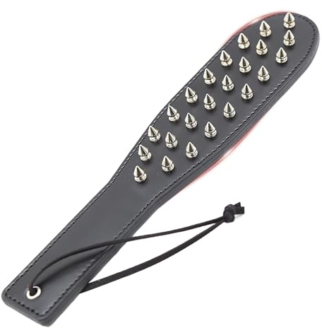 Paddle in cuoio bondage flogger per coppie, giocattolo SM frusta per spanking con borchie, giocattolo sexy adulti cosplay per donne e uomini