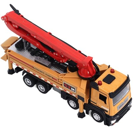 Zhangpu Cast Construction Trucks With Working Water Pump, Light And Sound, 1:32 Scale Alloy Concrete Pump Truck Toys For Children