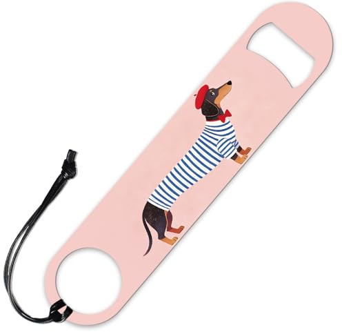 CONCHLERY Dachshunds Bottle Opener 201 Stainless Steel Fun Dogs Beer Bottles Openers Extra-Long Dachshunds Flat Bottle Opener for Bartender Kitchen Bar Restaurant Party Wedding Birthday, 7 Inch