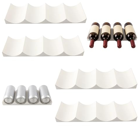 WZHHDM Fridge Bottle Rack, 4pcs Wine Rack For Fridge | Fridge Wine Rack Bottle Organizer Stackable Fridge Bottle Rack For Refrigerator Countertop Cabinet(White)