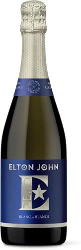 Elton John Blanc de Blancs Zero, 75cl, 0% ABV, Premium Non-Alcoholic Sparkling Drink, Perfect for Gifting and Celebrations.