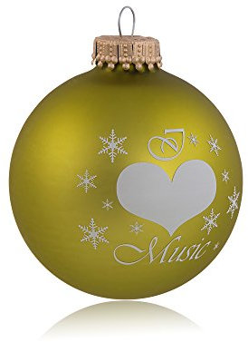 mugesh Weihnachtskugel Love Music Kiwi - Schönes Geschenk für Musiker