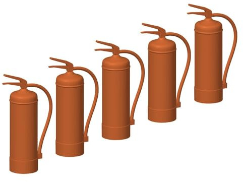 modellbahn-exklusiv Feuerlöscher 10kg, 5 Stück, Spur H0, 1:87