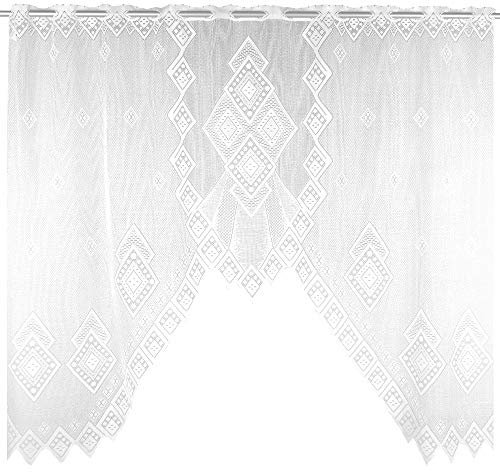 Arsvita M-Bogen Gardine weiß in den Maßen: 150 x 120 cm (BxL) - Design: Raute