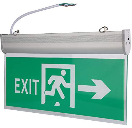Led Escape Sign Light, Green Escape Sign, Automatic Safety Evacuation Indicator Light for Entertainment Venues. Supermarkets, Hotels, Hospitals, Libraries (Right)