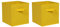 Redd Royal 2 PCS Folding Storage Boxes with Handle, Foldable Canvas Organiser Cube Basket Bin Storage Unit for Nursery Wardrobe Kids Room (Yellow, Pack of 2)