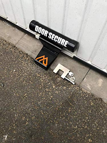 Black Garage Door Defender Lock. Heavy Duty Security. Padlock and Fixings Up and Over Doors (1)