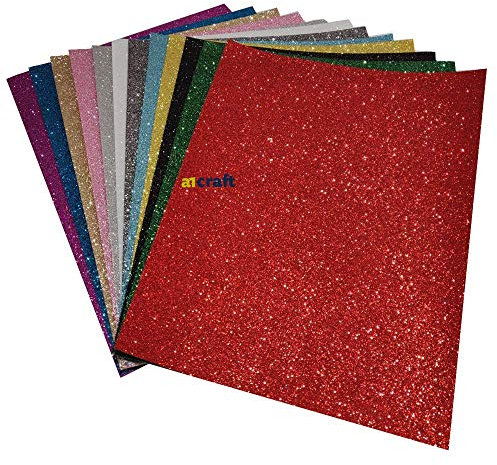 A1 Craft A4 Glitter Felt for Christmas,Sewing and Other Craft-Pack 12