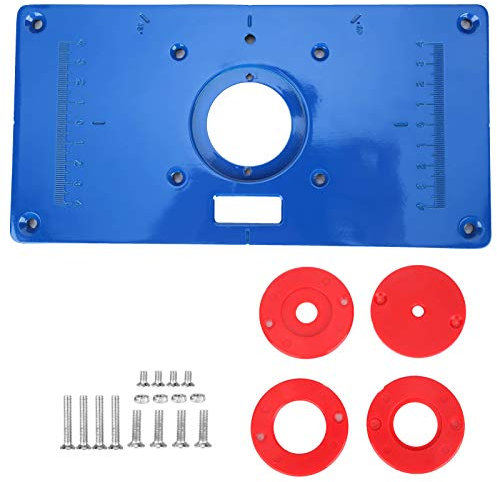 Cikonielf Router Tisch Einsatzplatte Aluminium ABS Holzbearbeitungsmaschine Flip Plate Multifunktions Router Tisch Tischplatte 9.3x4.7in