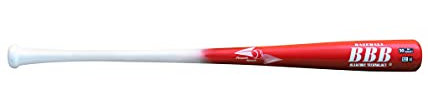 BamBooBat by Pinnacle Sports Equipment Inc. Baseballschläger für Erwachsene, Bambus-Baseballschläger mit geschröpftem Ende, langer Schaft, weißer Griff/roter Schaft, 84 cm