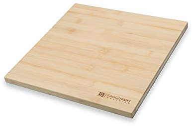 Tagliere Essenza Quadrato Medio da Cucina in Bambù Chiaro Naturale, Ideale per Tagliare e Servire a Tavola, 30x30x3,5 cm, Deagourmet, 218