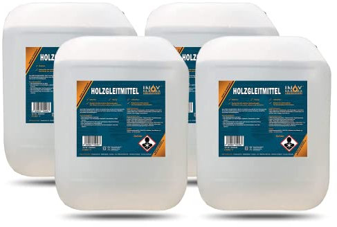 INOX® Lot de 4 flacons de lubrifiant, 5 l chacun, sans silicone, pour le travail du bois sur raboteuse, fraiseuse ou scie circulaire de table