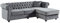 Vente-unique-Chesterfield Ecksofa - Samt - Anthrazit - Toledo
