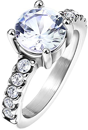 Mianova Damen Verlobungsring Ehering Ring mit Kristallen