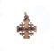 SHUCK24 Jerusalemkreuz aus echtem Olivenholz, in Handarbeit hergestellt und geweiht in der Heiligen Auferstehungskirche in Jerusalem