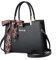 FANDARE Damen Handtasche Große Henkeltaschen Elegante Schultertasche Umhängetaschen PU-Leder Tote Beutel mit Quaste für Arbeit Schule Shopper Reise Schwarz