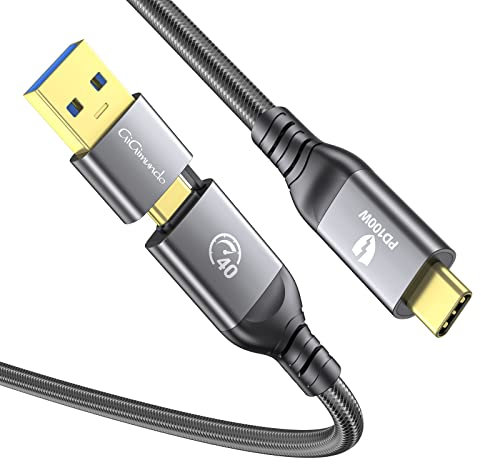 GiGimundo USB4.0 Data Cable 1M, 40Gbps Transfer, 24V/5A 100W Charging, 8K 60Hz Video, Thunderbolt 3/4 Compatible, USB-C to USB-C Cable for Type-C Monitor, MacBook, XPS, iPad Pro, and More, Black