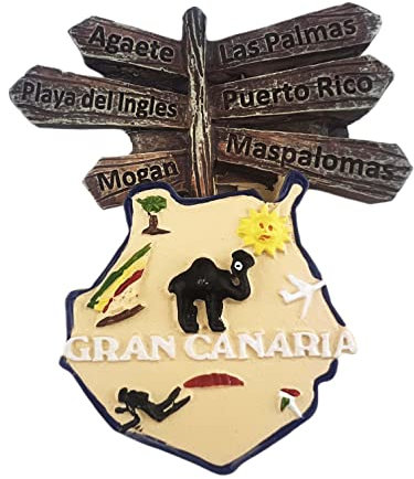 Gran Canaria Spanien 3D-Kühlschrankmagnet, Souvenir, Geschenk, Harz, handgefertigt, Gran Canaria, Kühlschrankmagnet, Heim- und Küchendekoration, Kollektion