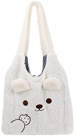 MEGAUK Damen Mädchen Flauschige Handtasche Niedliche Schultertasche Plüsch Umhängetasche Winter Kuschelige Beuteltasche