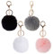 PMELCXD 4 Pcs Porte Clé Pompon en Vrai Poil Lapin, Doux au Toucher Garanti 4 Couleurs