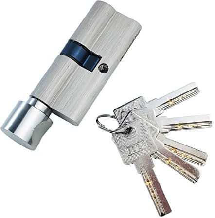 Qrity Thumb Turn Euro Cylinder Lock 35/35 (70mm), Euro Door Barrel Lock with 5 Keys, Anti-Bump, Anti-Drill, Anti-Pick Door Lock with Keys, High Security for Wooden, UPVC and Composite Doors