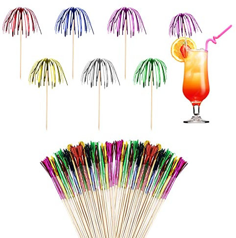 200 Stücke Feuerwerksstäbe, Cocktailschnur, bunte Fruchtzahnstocher, Kuchen Dekoration Zahnstocher, verwendet für Getränke, Früchte, Desserts, Party Dekorationen
