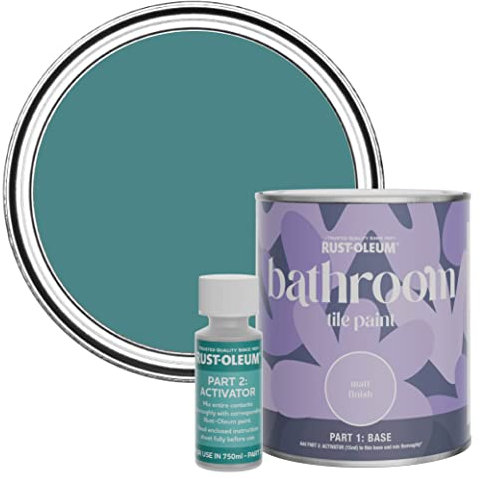 Rust-Oleum Green Water-Resistant Bathroom Tile Paint in Matt Finish - Peacock Suit 750ml