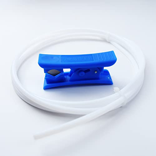Stubotar PTFE Tubo de Teflón 3 Metros/ 10ft 3mm ID X 5mm OD - Blanco Tubo de Teflón + PTFE Tubo de Teflón Cortador Alta Capacidad Lubricante Antiadherente