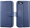 LENSUN Echtleder Hülle für iPhone SE2020/SE 2022 5G, iPhone 7/iPhone 8 Handyhülle [Echtes Leder][Magnetverschluss] [Kartenfach] Handytasche Lederhülle Klappbar - Blau