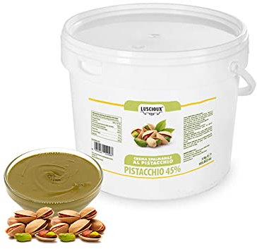 LUSCIOUX Crema Anidra Pistacchio 45% per Farcitura - Secchiello da 3 Kg