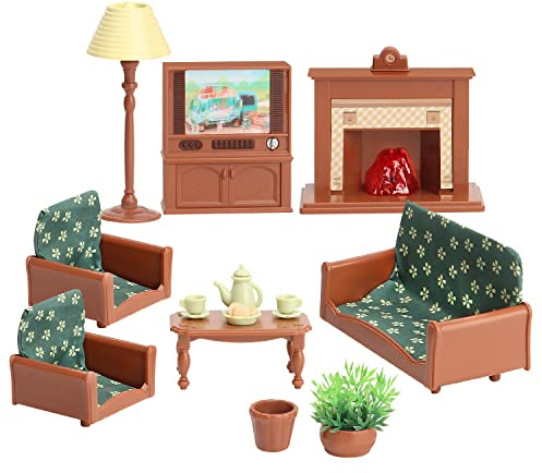 Dollhouse Furniture Set for Kids Toys Miniature Doll House Accessories Pretend Play Toys for Boys Girls & Toddlers Age 3+ with Living room