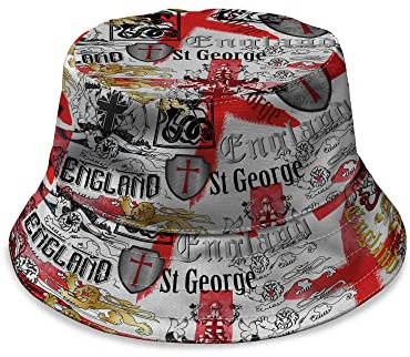 BRITISH MADE GIFTS England St George - Bucket Hat | Fashion Sun Cap Packable Outdoor Fisherman Hat for Women and Men
