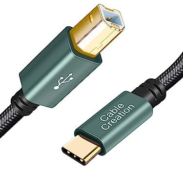 CableCreation Cable de impresora USB B a USB C de 6,6 ft/2 m, USB 2.0 B a USB C cable de impresora para MacBook Pro/Air, cable MIDI USB C para Yamaha Casio Digital Piano MIDI Controller DJ, verde