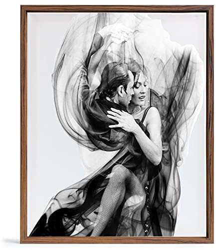 Cadre photo vide pour photos sur toile - Format 50 x 70 cm - Aspect bois de noyer