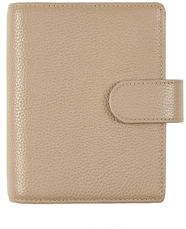 Ox Knight A7-Ordner aus Leder, nachfüllbar, 6-Ring-Taschenformat, Ringplaner, Deluxe-Planer mit Planer-Einsätzen und exquisiter Verpackung (grau)