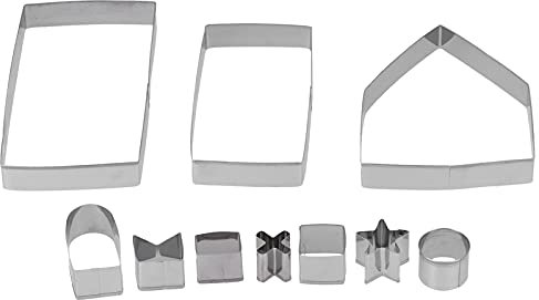 Lebkuchenhaus-Ausstechformen-Set, 10 Stück, Lebkuchen-Ausstechformen, Edelstahl, Mini-Weihnachtshaus-Ausstechformen-Set, Plätzchenform, DIY-Weihnachtshaus-Form, Backwerkzeug