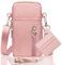 LYJOW Pochette Telephone Portable Femme Bandouliere Sac Téléphone Portable Femme Bandoulière Portefeuille Sacoche Telephone Portable Femmes Bandoulière Réglable Running Armbag (Rose