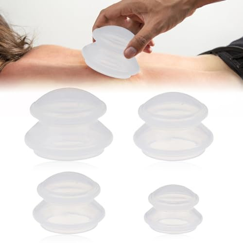 Cresbel Lot de 4 ventouses en silicone pour réduire la cellulite, anti-âge, soulage les douleurs et les articulations pour fessiers, nuque, corps