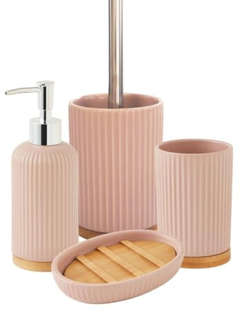 Set de Salle de Bain 4 pièces en céramique Rose