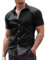 COOFANDY Short Sleeve Shirts Men Non Iron Dress Shirts Stretch Formal Shirt Iron Free Business Shirt Muscle Fit Work Tops Basic Black XS