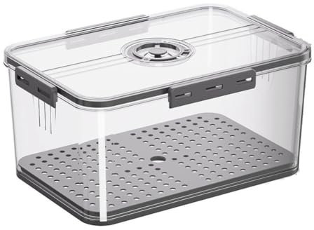 Carriere Fruits Vegetables Box Bread Storage Container for Kitchen Countertop Airtight Loaf Bread Storage Container Time Recording Bread Keeper with Lid