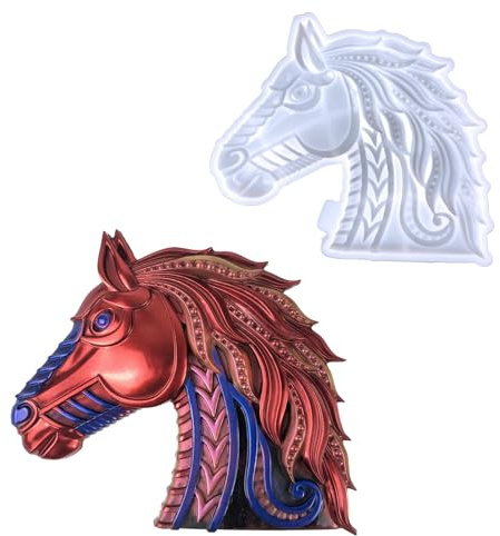 ISKAEN Silikonform 3D Pferd Formen Epoxidharz Gießform Silikonform Tier Resin Silikon Harzform DIY-Harz-Guss Silikonformen für für Heimdekoration, Desktop-Ornament