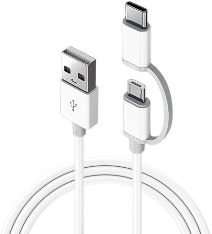 2 In 1 USB C Charger Cord Cable 1M Fast Charging Cable for Samsung Galaxy Tab A E,S,S2,3,4,10.1 7.0 8.0 8.4 9.6 9.7,SM-T580/T380/T280/T387/P580 Charger Power Adapter Supply USB Type C Micro USB