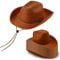 TESIN 12 Pack Cowboy Hats Western Cowboy Hat with Adjustable Drawstring,Plain Cowgirl Hat for Wedding Stage Performance(Brown)
