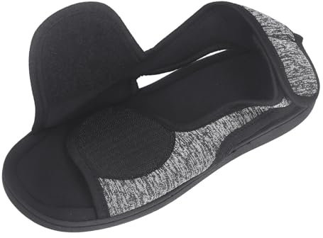 YJZQ Chaussures Ajustable Fermeture Scratch Chaussons orthopédiques Unisex Pantoufles soin pieds Sandales de rééducation stretch Confort MAX pour les pieds gonflés,connectés,sensibles à la douleur