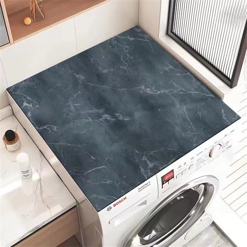 Highdi Marbre Housse de Protection pour Machine à Laver Top, Coussin de Machine à Laver Antidérapant Housse de Machine à Laver pour Machine à Laver Ou Sèche-Linge (40x60cm,Gris)