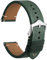 WOCCI 18mm Leder Uhrenarmband, Vollnarbiges Kalbsleder (Grün)
