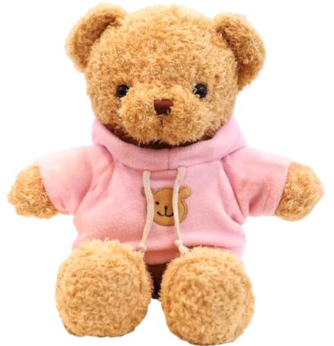 Orsetto di Peluche - Orsacchiotto maglietta rosa peluche bambola giocattolo vestire bambola orso regalo di compleanno Baby Shower Adatto per il compleanno di San Valentino, matrimonio, Natale (30cm)