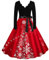 Red Warehouse Sale Clearance Ladies Bow Tie Pleated A Line Maxi Long Dresses Homecoming Dress for Women Long Sleeve V Neck Formal Prom Party Evening Gowns Modest Festival Christmas XL