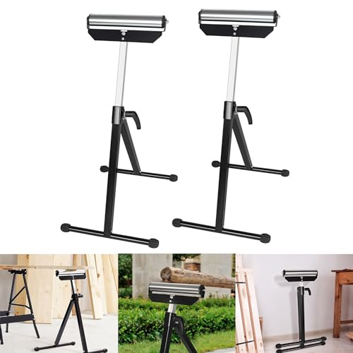 YRHome 2 er Rollenbock Rollbock Klappbock Höhenverstellbar 68-107 cm Rollenständer Arbeitsbock Unterstellbock aus Stahl Stützbock Montagebock mit Antirutschfüßen Tragkraft bis 60kg